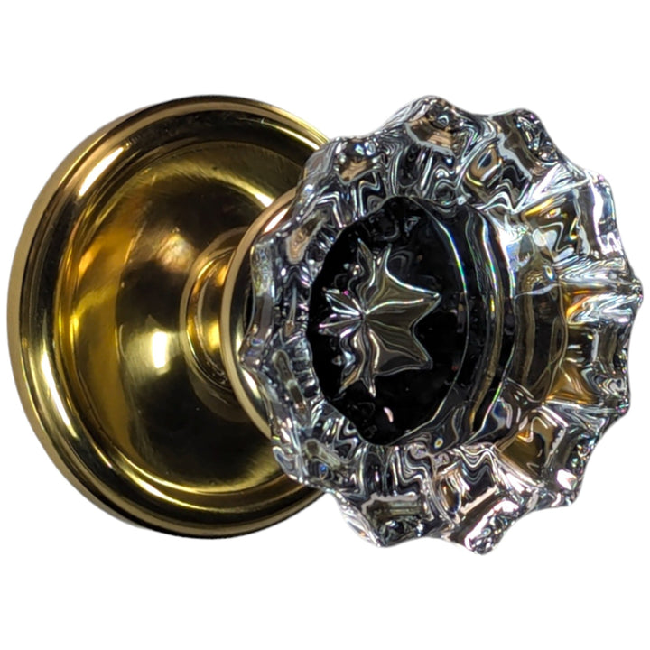 COPPER MOUNTAIN HARDWARE Regency Fluted Glass Door Knob with Victorian Rosette 