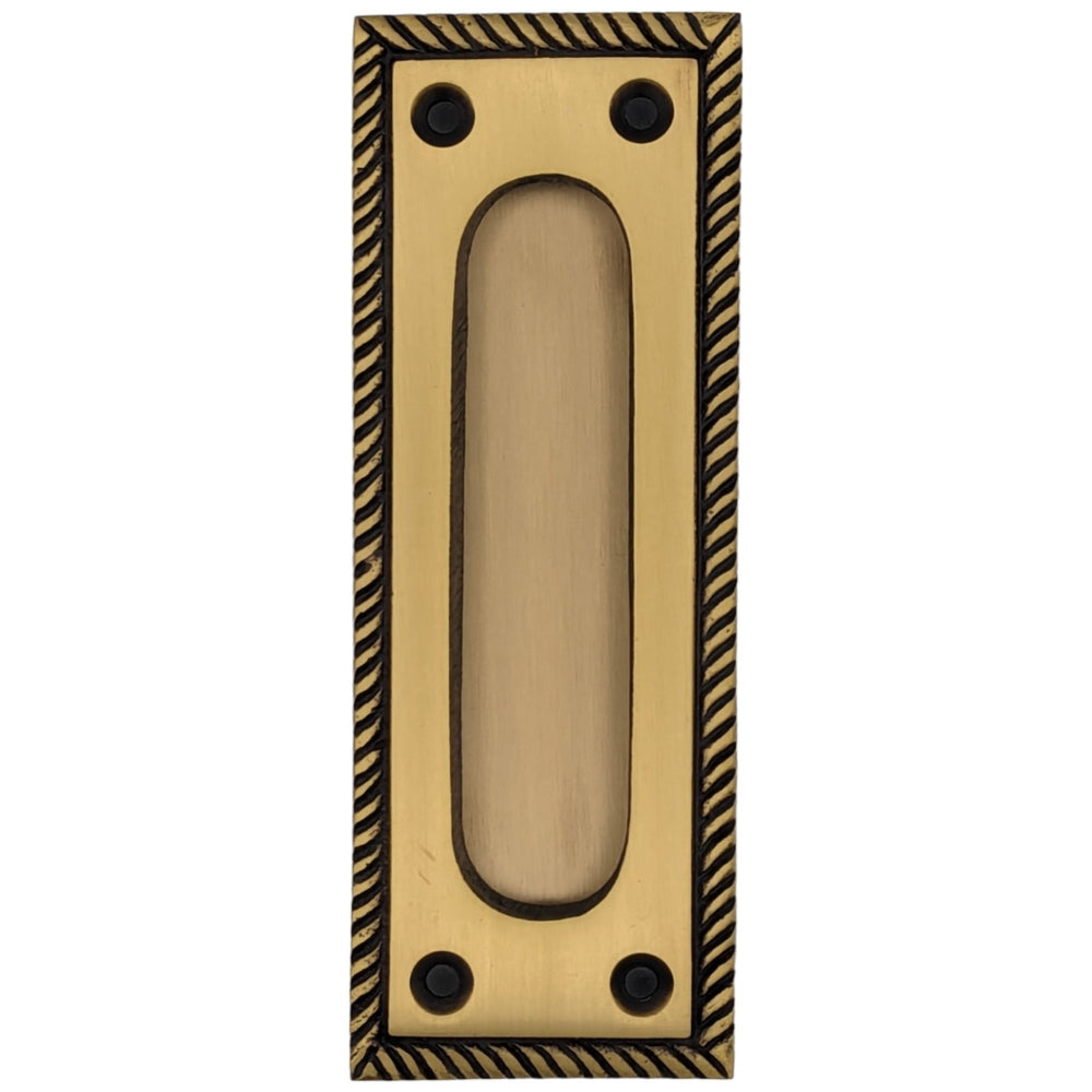 Georgian Rope Rectangular Pocket Door Pull (Several Finishes Available) COPPER MOUNTAIN HARDWARE