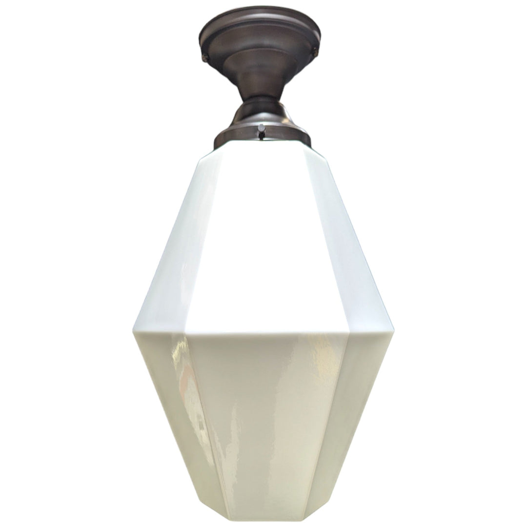 20 Inch Manhattan Skyscraper Prism Style Semi-Flush Mount Light (Black Bronze Finish) COPPER MOUNTAIN HARDWARE