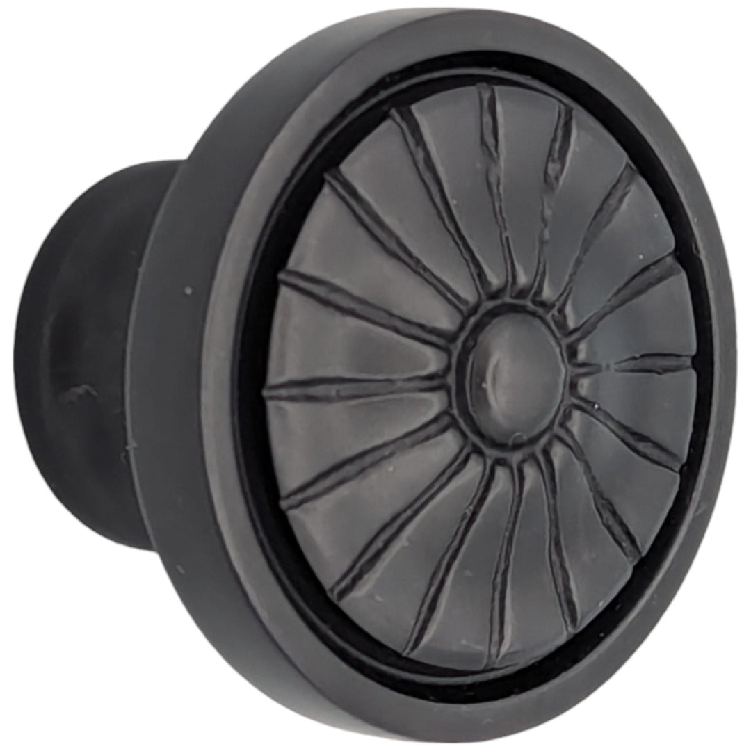 COPPER MOUNTAIN HARDWARE Polished Brass Round Vintage Fan Cabinet and Furniture Knob