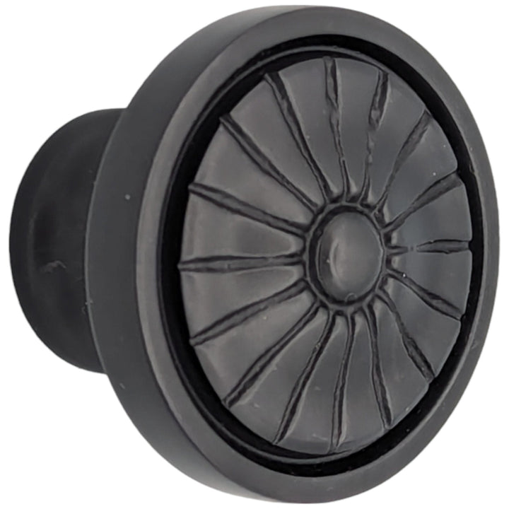 COPPER MOUNTAIN HARDWARE Polished Brass Round Vintage Fan Cabinet and Furniture Knob