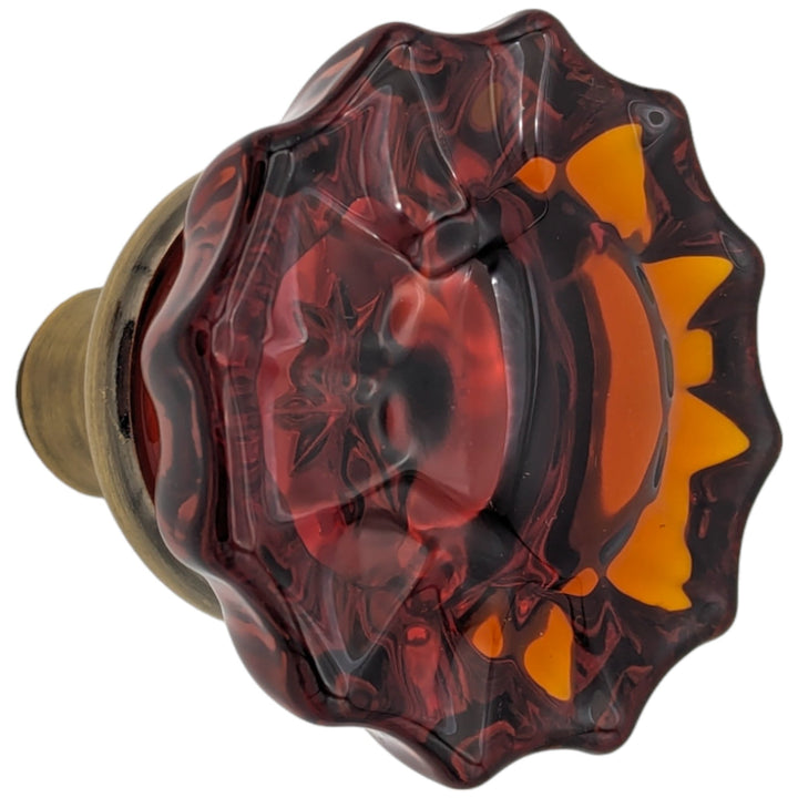 Amber Fluted Crystal Spare Door Knob Set (Several Finishes Available) COPPER MOUNTAIN HARDWARE