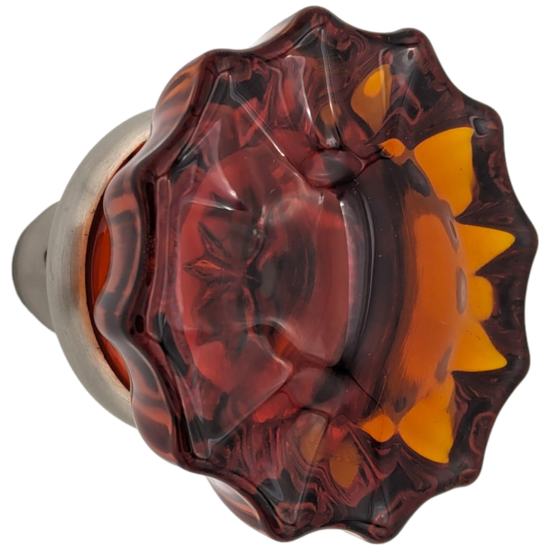 Amber Fluted Crystal Spare Door Knob Set (Several Finishes Available) COPPER MOUNTAIN HARDWARE