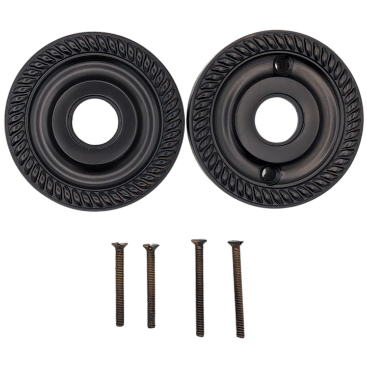 Georgian Rope Style Solid Brass Rosette Plates (Several Finishes Available) COPPER MOUNTAIN HARDWARE