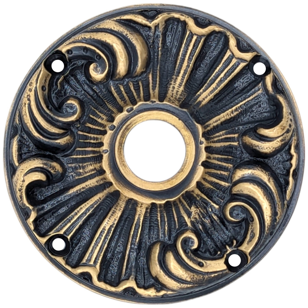 Romanesque Solid Brass Rosette Plates (Several Finishes Available) COPPER MOUNTAIN HARDWARE