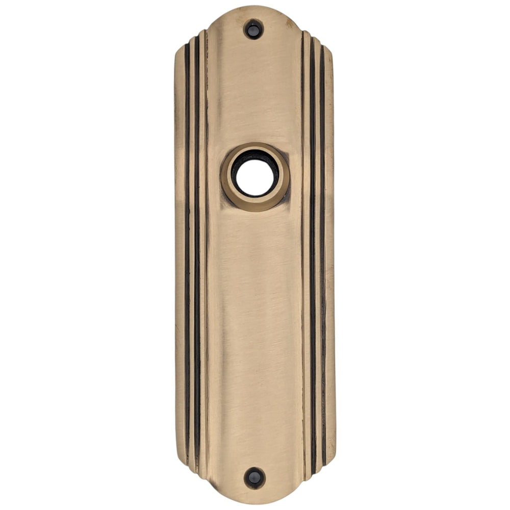 Art Deco Long Solid Brass Door Backplate (Several Finishes Available) COPPER MOUNTAIN HARDWARE