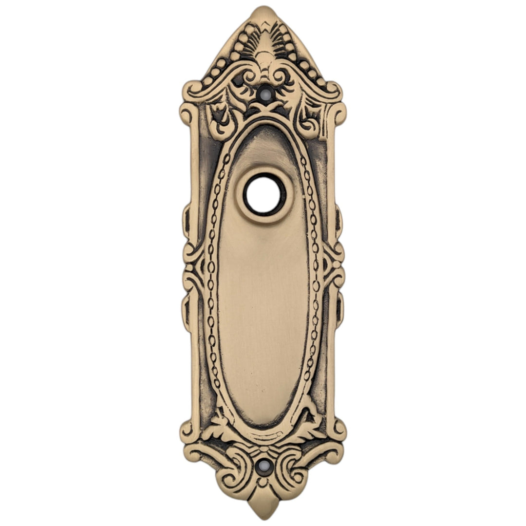 Ornate Victorian Long Solid Brass Backplate (Several Finishes Available) COPPER MOUNTAIN HARDWARE