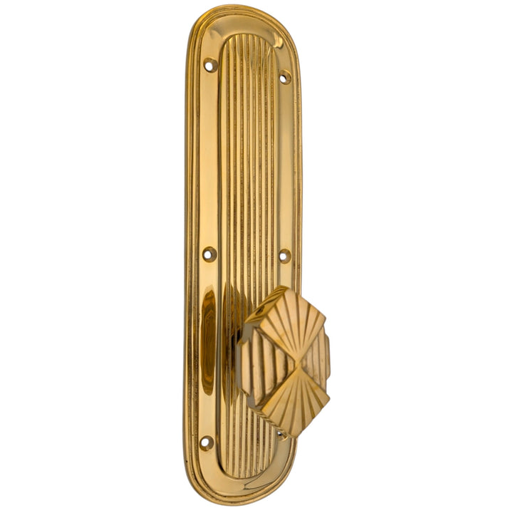 Art Deco Lined Backplate Door Set with Art Deco Fanfare Door Knobs (Several Finishes Available)
