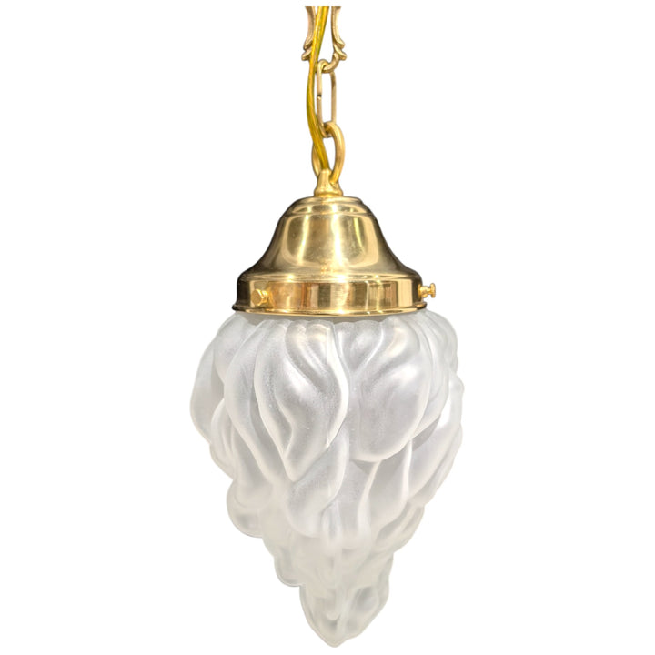 27 3/4 Inch Flame Glass Chain Pendant (Polished Brass Finish)