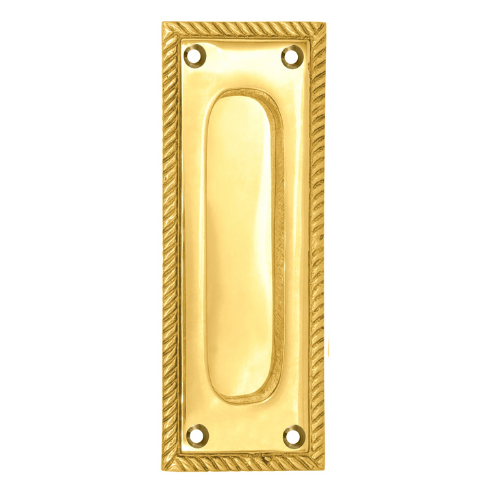 Georgian Rope Rectangular Pocket Door Pull (Several Finishes Available)