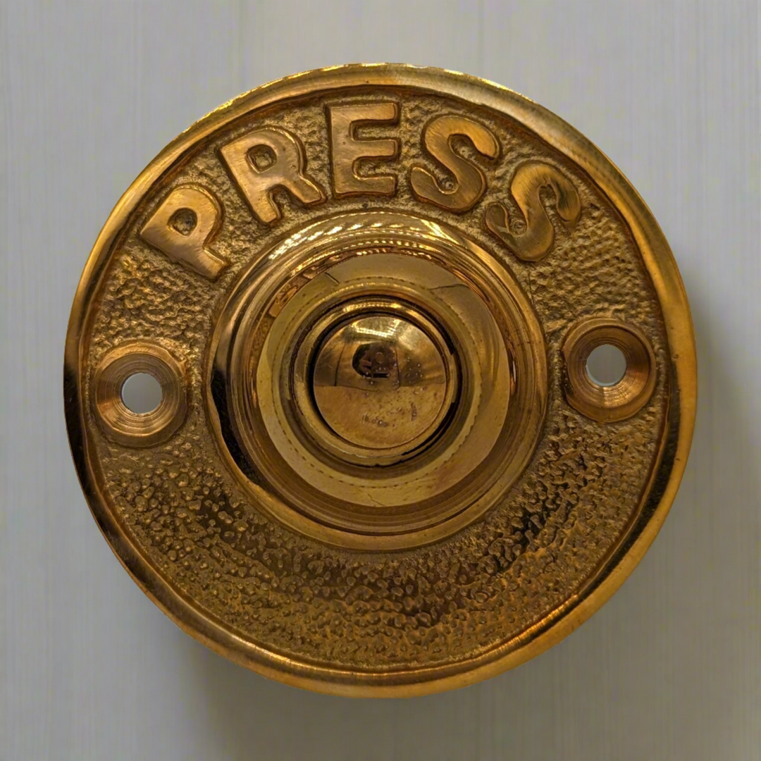 COPPER MOUNTAIN HARDWARE Vintage "Press" Doorbell Button, Solid Brass Several Finish Options