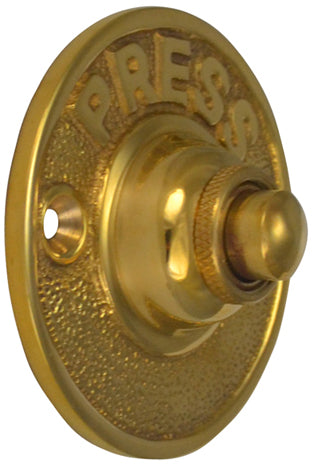 COPPER MOUNTAIN HARDWARE Vintage "Press" Doorbell Button, Solid Brass Several Finish Options