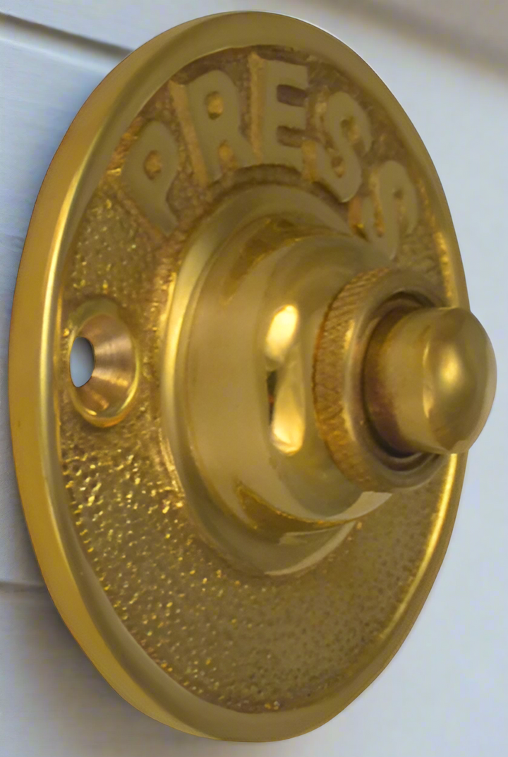 COPPER MOUNTAIN HARDWARE Vintage "Press" Doorbell Button, Solid Brass Several Finish Options