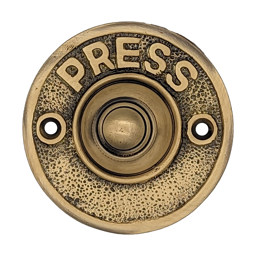 COPPER MOUNTAIN HARDWARE Vintage "Press" Doorbell Button, Solid Brass Several Finish Options