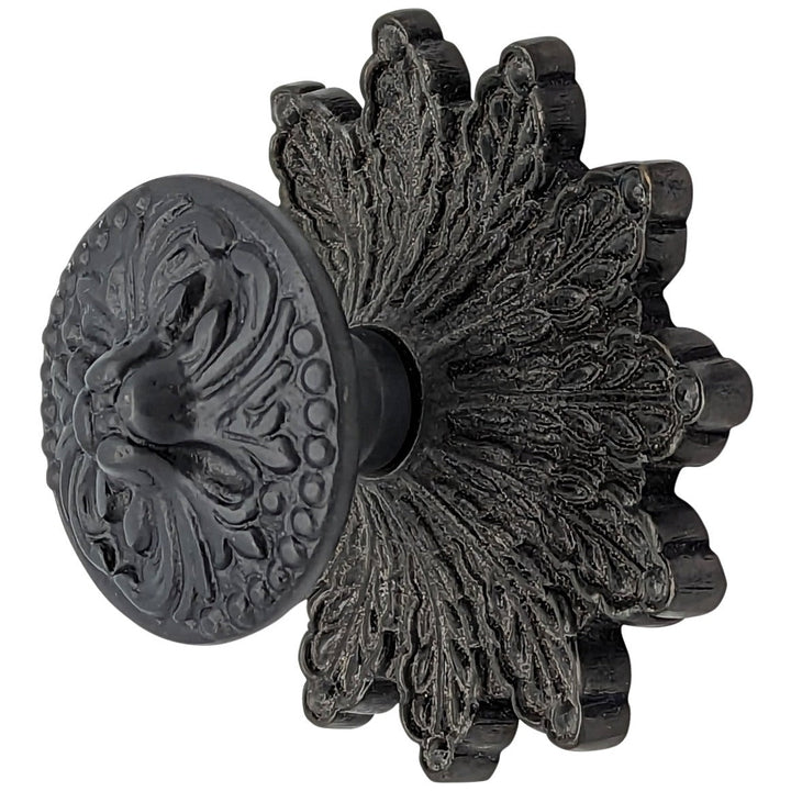 COPPER MOUNTAIN HARDWARE Solid Brass Rococo Victorian Cabinet & Furniture Knob with Back Plate