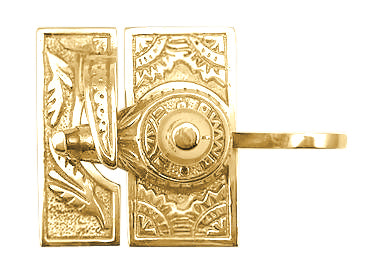 Oriental Pattern Solid Brass Sash Lock
