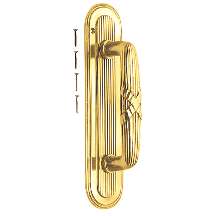 10 1/2 Inch Art Deco Style Door Pull and Plate