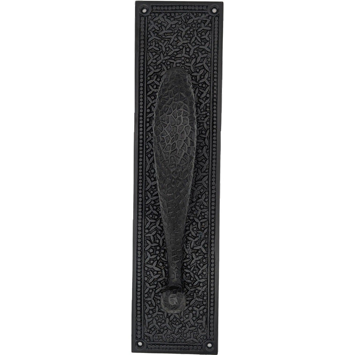 COPPER MOUNTAIN HARDWARE 12 Inch Solid Brass Rice Pattern Door Pull and Plate in Polished Brass