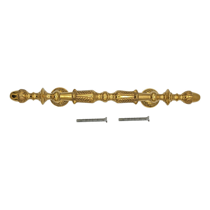 11 3/4 Inch (6 Inch C-C) Solid Brass French Empire Door Pull COPPER MOUNTAIN HARDWARE