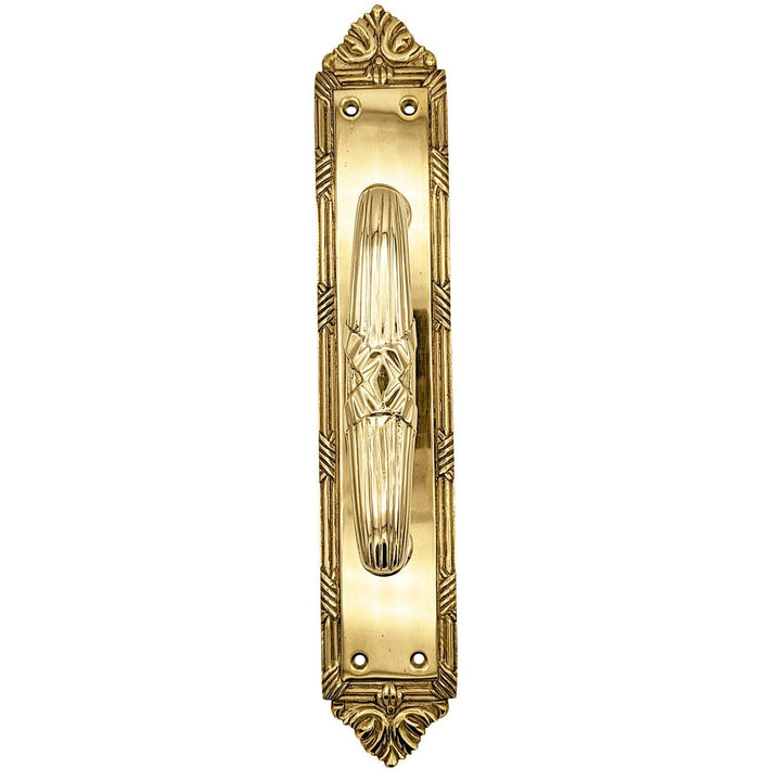 13 3/4 Inch Solid Brass Ribbon & Reed Door Pull (Several Finishes Available) COPPER MOUNTAIN HARDWARE