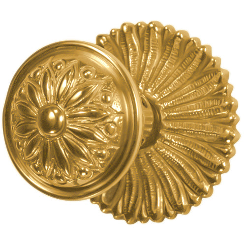 French Provincial Rosette Door Set with Floral Imprint Door Knobs (Several Finishes Available)
