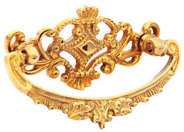 4 1/8 Inch Solid Brass Ornate Victorian Pull COPPER MOUNTAIN HARDWARE