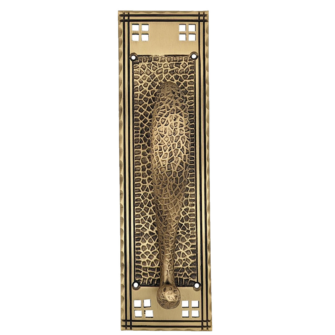 12 Inch Arts & Crafts Style Door Pull & Plate