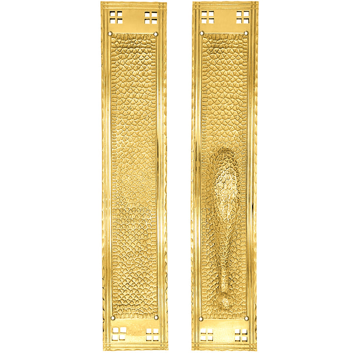 18 Inch Arts & Crafts Style Door Pull & Push Plate Set