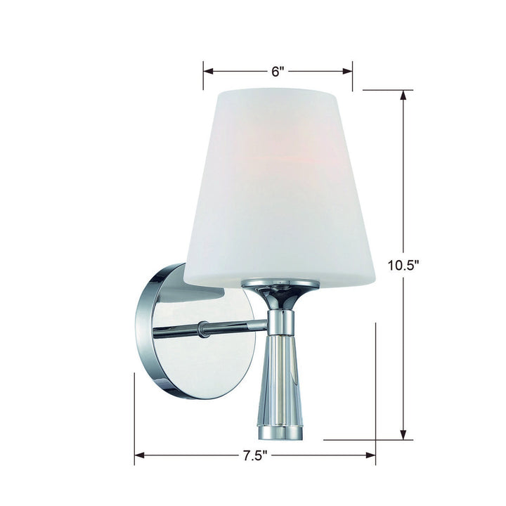 Crystorama Crystorama Ramsey 1 Light Polished Nickel Sconce
