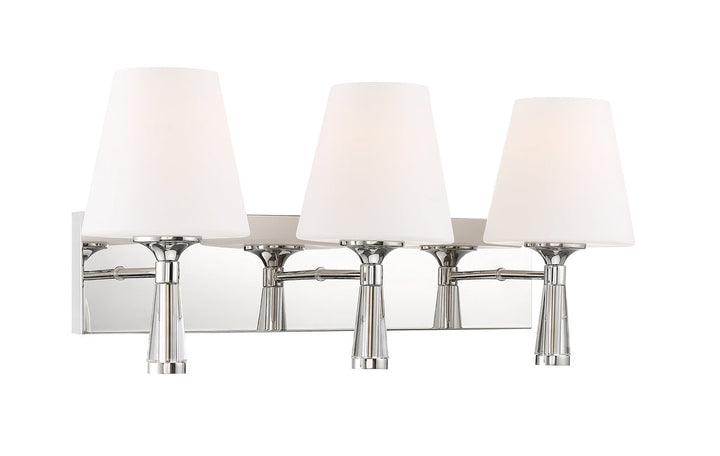 Ramsey 3 Light Polished Nickel Bathroom Vanity Crystorama