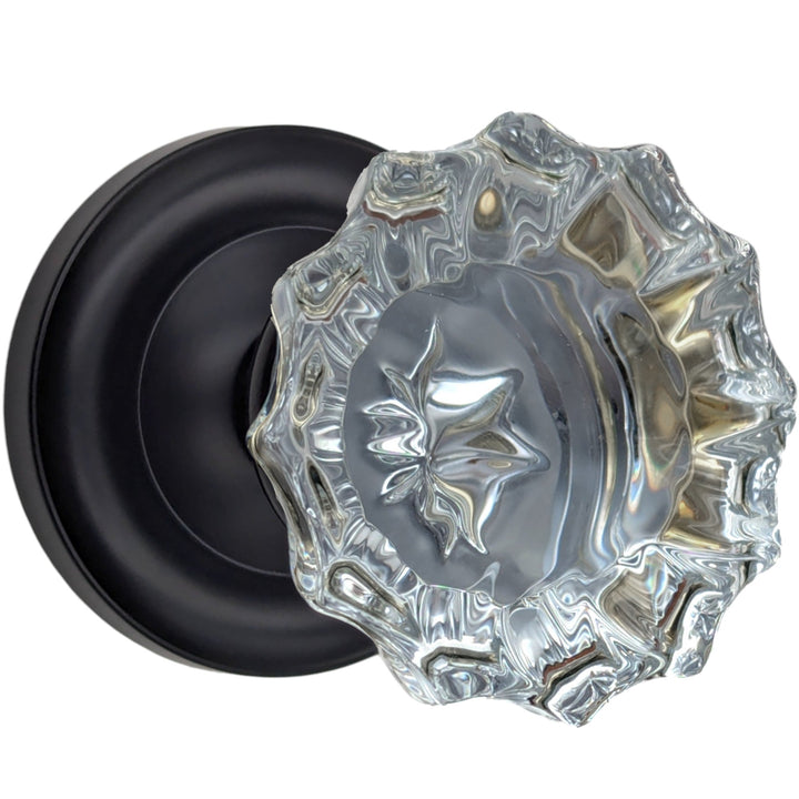 ##Antique Hardware## Magnifique™Classic Door Set with Crystal Fluted Knobs (Several Finishes Available)