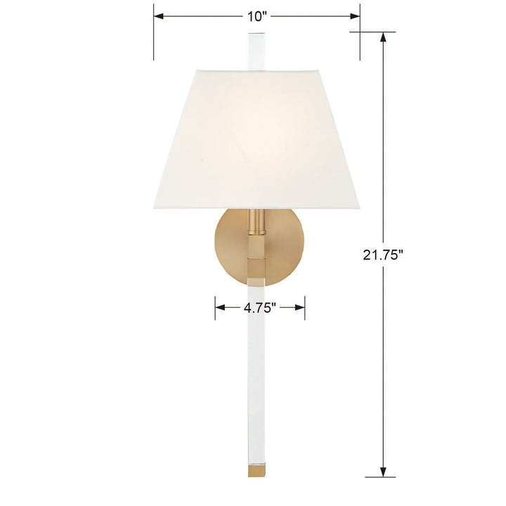 Crystorama Crystorama Renee 1 Light Aged Brass Sconce
