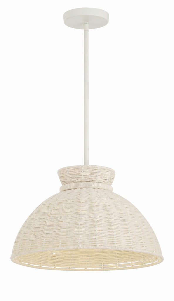 Reese 1 Light Matte White Pendant Pendant Crystorama