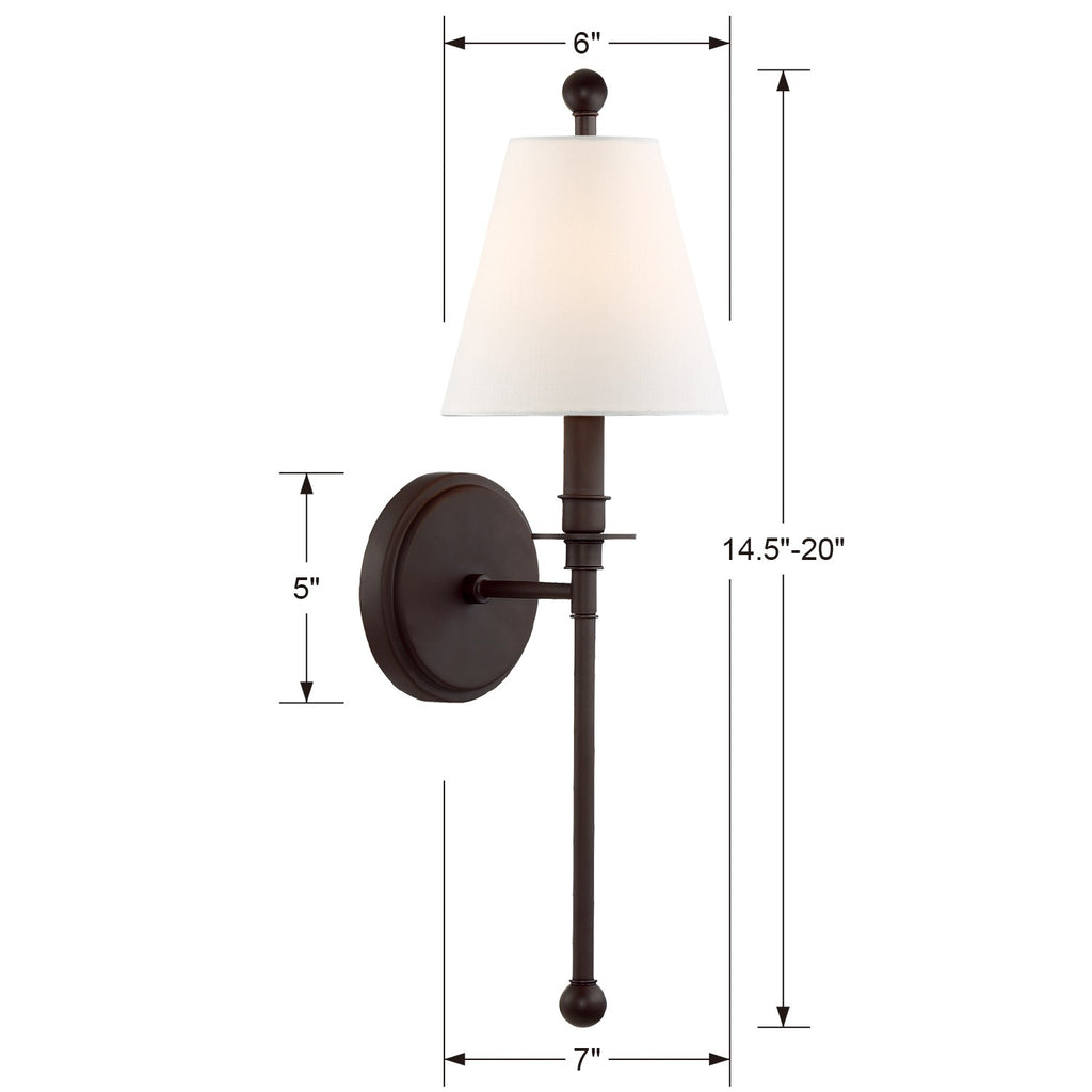 Crystorama Crystorama Riverdale 1 Light Dark Bronze Sconce