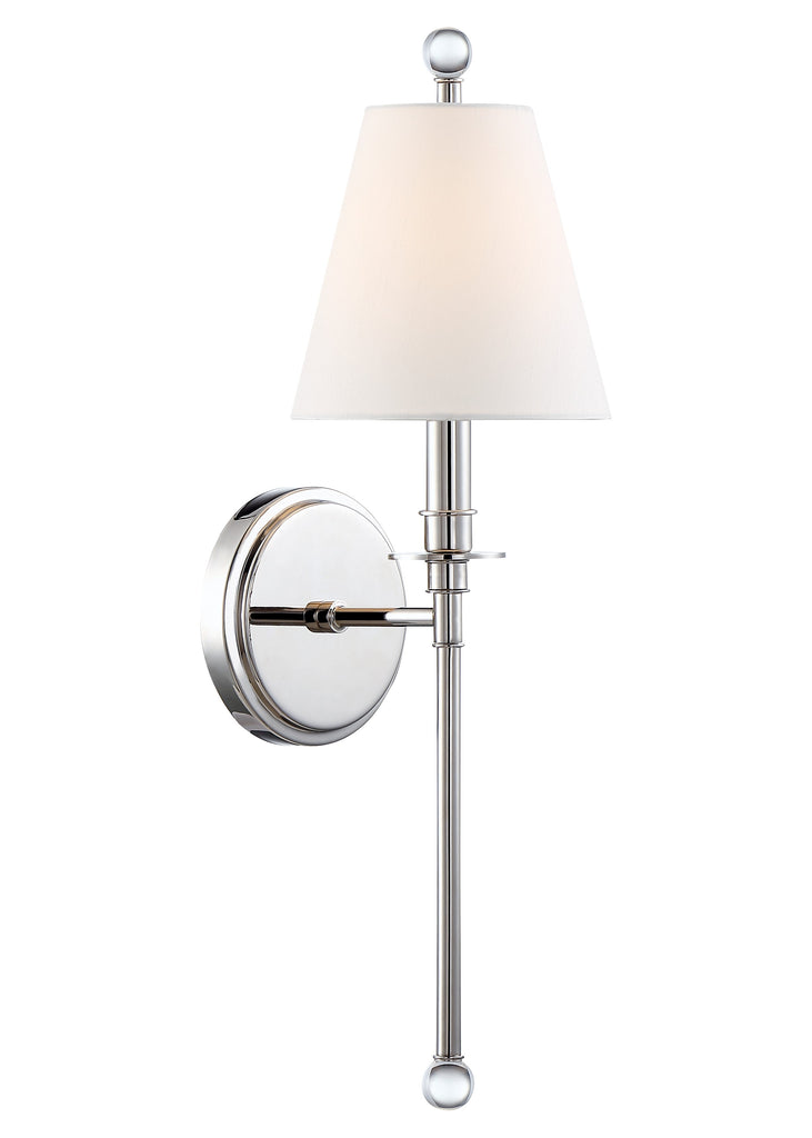 Crystorama Crystorama Riverdale 1 Light Polished Nickel Sconce