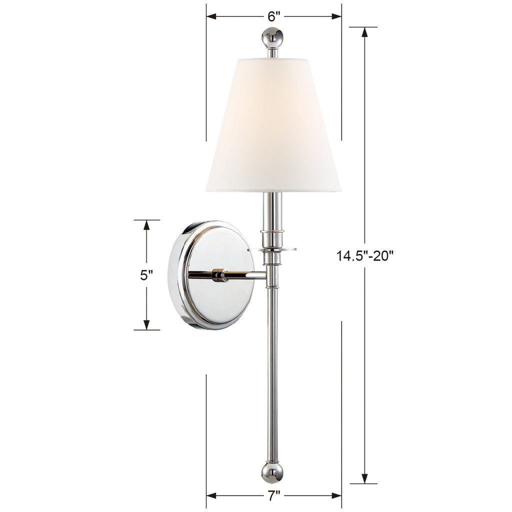 Crystorama Crystorama Riverdale 1 Light Polished Nickel Sconce