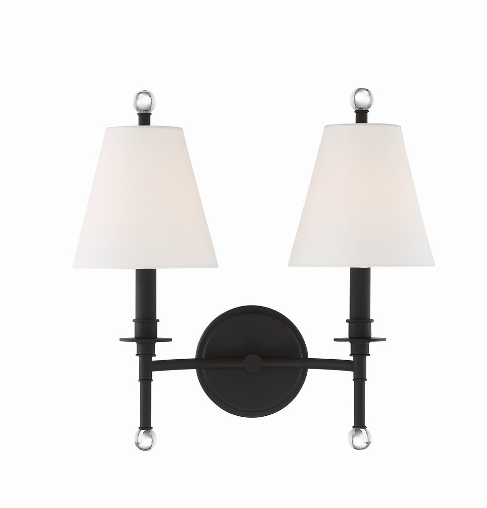 Crystorama Crystorama Riverdale 2 Light Black Forged Sconce