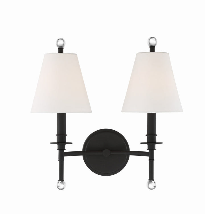 Crystorama Crystorama Riverdale 2 Light Black Forged Sconce