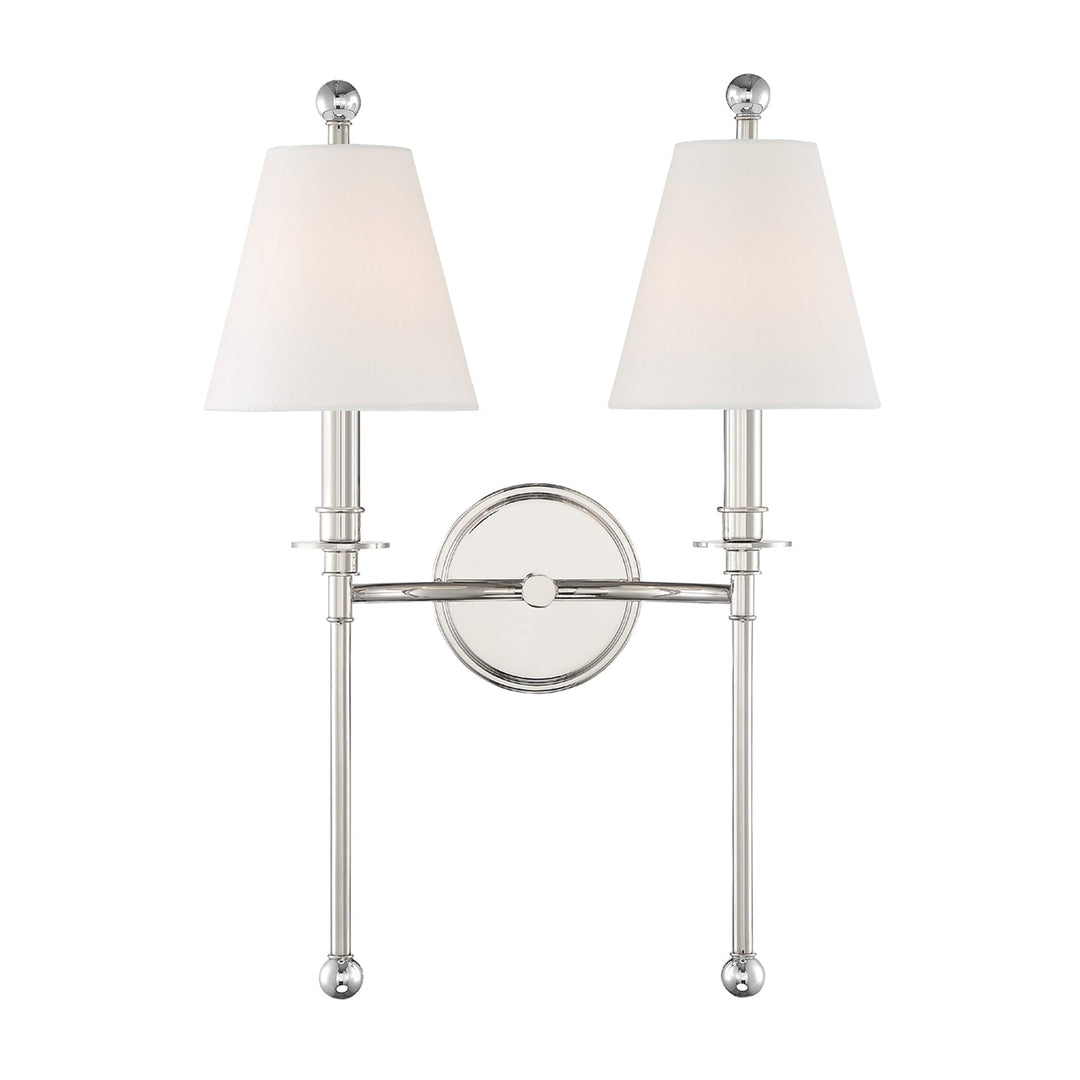 Crystorama Crystorama Riverdale 2 Light Polished Nickel Sconce