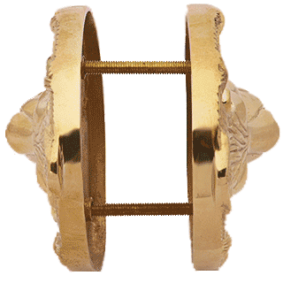 Solid Brass Deadbolt Hole Cover - Lion Heads COPPER MOUNTAIN HARDWARE