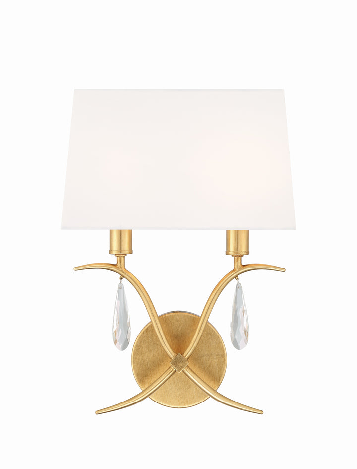 Crystorama Crystorama Rollins 2 Light Antique Gold Sconce