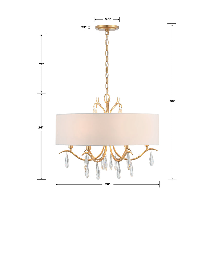 Crystorama Crystorama Rollins 6 Light Antique Gold Chandelier