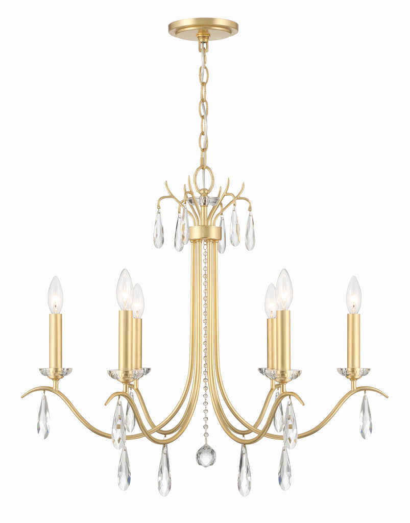 Crystorama Crystorama Rollins 6 Light Antique Gold Chandelier