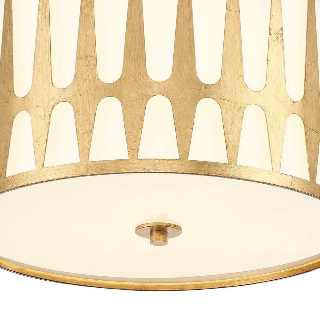 Crystorama Crystorama Royston 3 Light Antique Gold Flush Mount