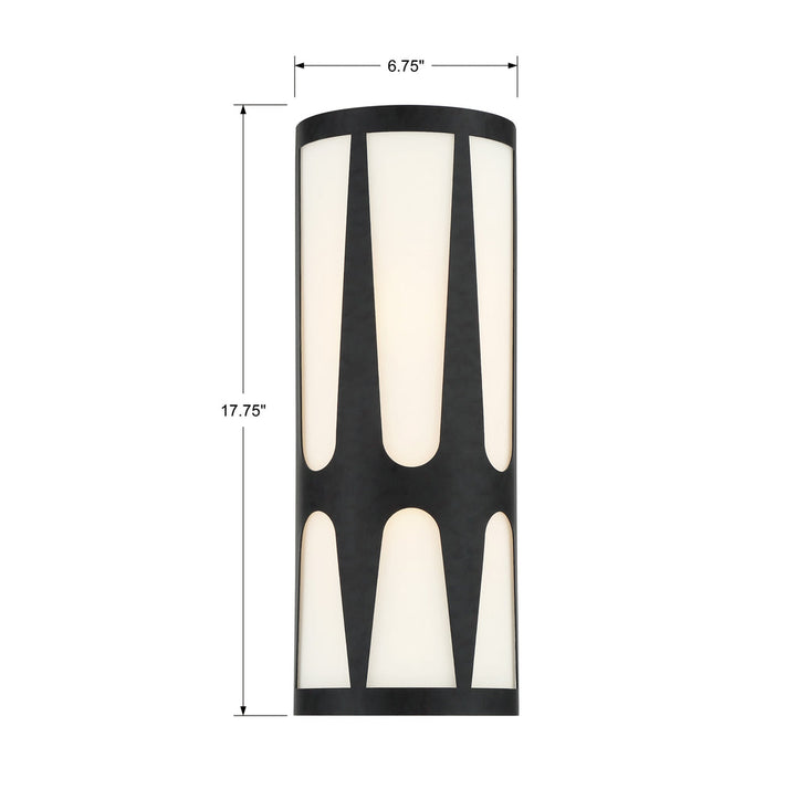 Crystorama Crystorama Royston 2 Light Black Sconce