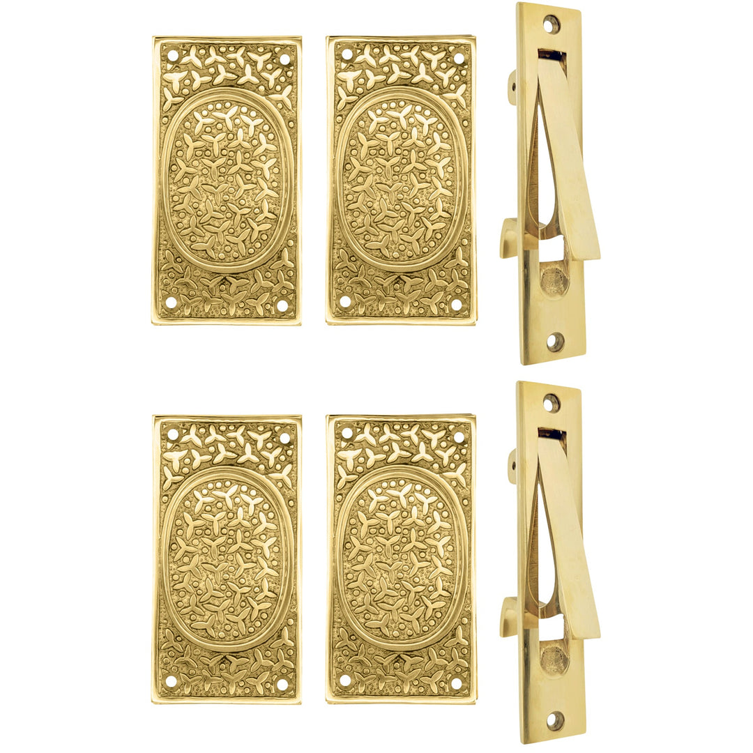 COPPER MOUNTAIN HARDWARE Rice Pattern Pocket Passage Style Door Set in Several Finishes