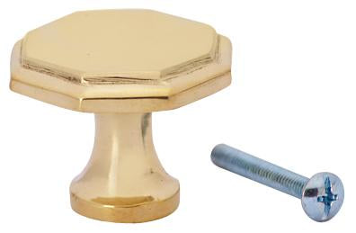 COPPER MOUNTAIN HARDWARE Solid Brass Beveled Octagon Cabinet and Furniture Knob