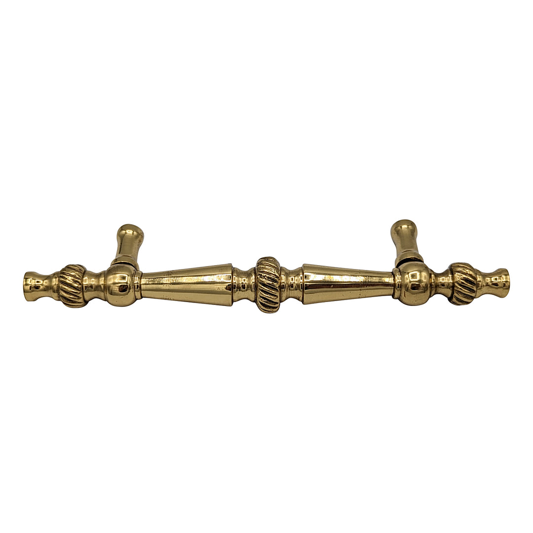 6 1/2 Inch Overall (4 Inch c-c) Solid Brass Georgian Pull (Several Finishes Available)