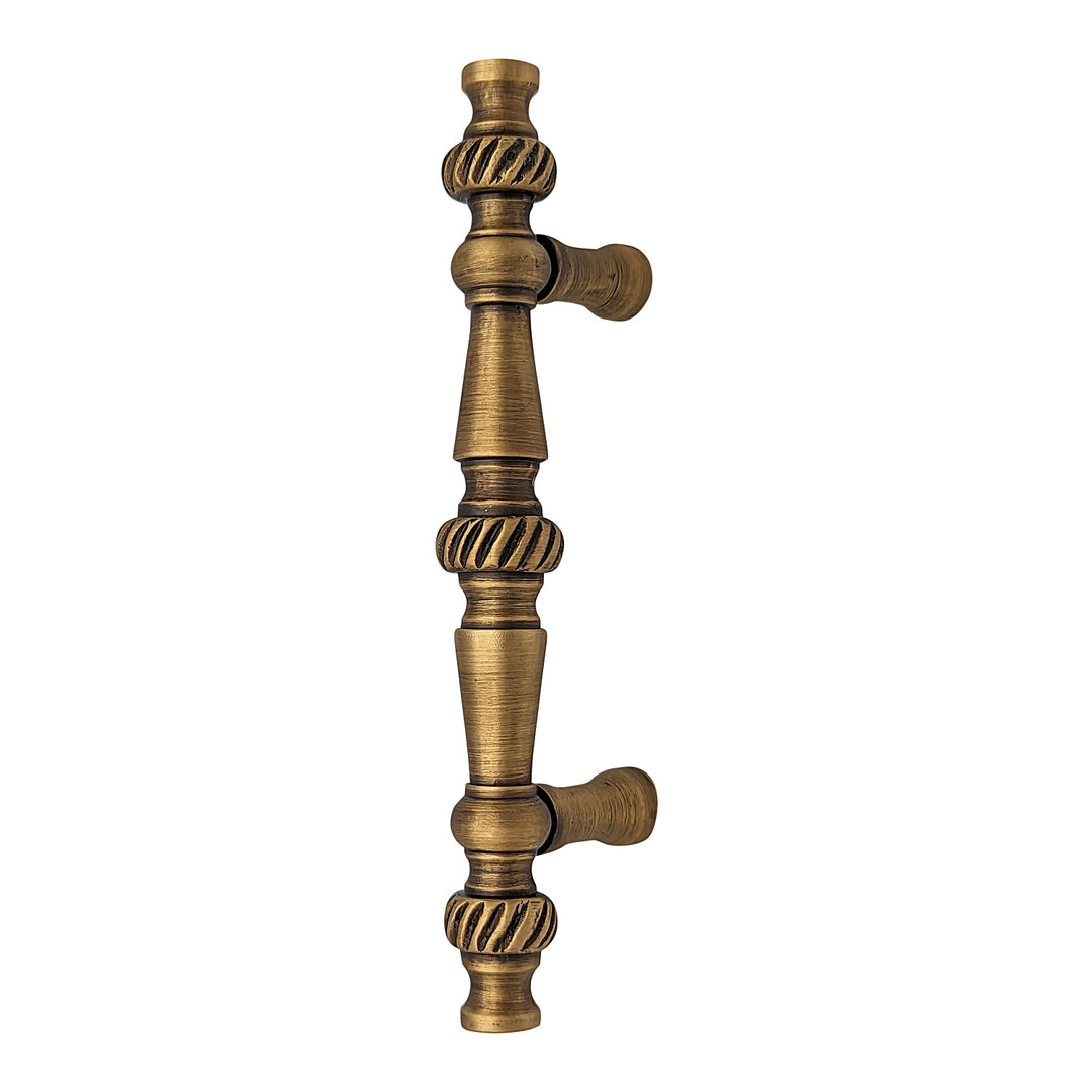 5 Inch Overall (3 Inch c-c) Solid Brass Georgian Roped Style Pull (Several Finishes Available)