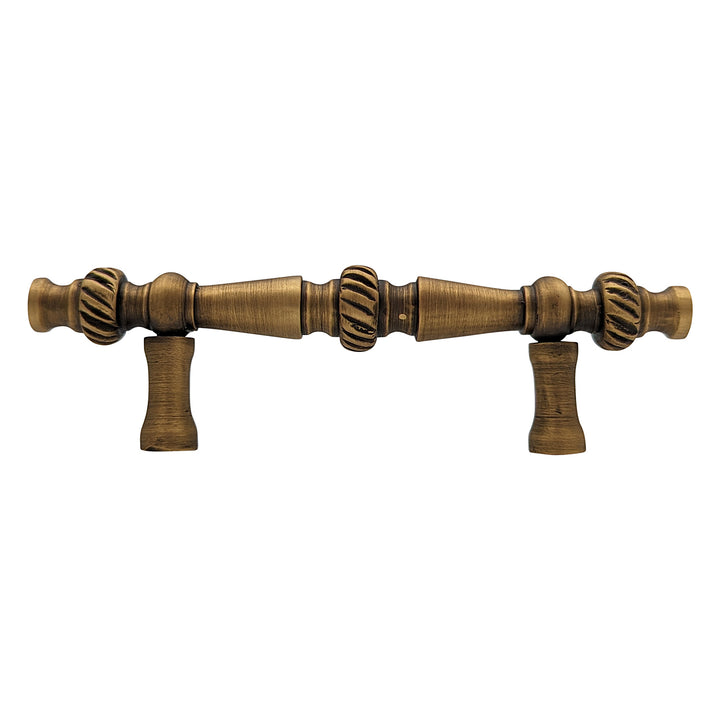 5 Inch Overall (3 Inch c-c) Solid Brass Georgian Roped Style Pull (Several Finishes Available)
